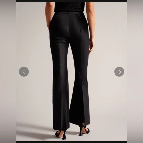New Ted Baker London Demyat Velvet Kick Flare Trousers - Picture 3 of 15